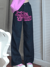 Star Heart Pattern Boyfriend Jeans